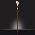 Rose gold makeup brush with soft gradient bristles and liquid highlighter droplet - Medium Flame Highlighter Brush