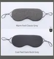 Dual-sided sleep mask detail showing breathable warm knit and cooling silk textures - Business Grey