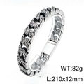 Men's retro engraved totem chain bracelet, 210x12mm size in antique silver finish - 12mm Width Style (KB139273-KJX)