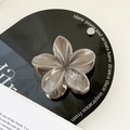 Brown marble pattern flower hair claw clip made of premium acetate for women - Coffee