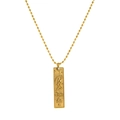 Detailed relief of Libra zodiac symbol on an 18K gold plated rectangular pendant - Libra