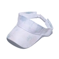 Detailed view of white and blue tie-dye sport sun visor with adjustable strap - 56-60cm Adjustable / White Blue Green Gradient