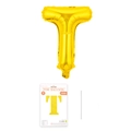 Goldener 16-Zoll-Folienballon Buchstabe T mit Einzelhandelsverpackung für Geburtstagspartys - Buchstabe T / Gold