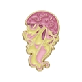 Pink jellyfish enamel brooch with macaron colors and golden celestial constellation patterns - Pink Starry Jellyfish Style (xz9533)