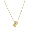 Classic 18k gold letter E pendant necklace with sparkling micro-pave cubic zirconia - Letter E