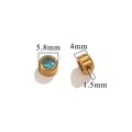 Golden stainless steel spacer bead with blue gemstone and 5.8mm diameter dimensions - Sky Blue