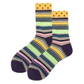 Colorful geometric striped crew socks for men with vibrant color-block astronaut style patterns - 38-46 / Colorful Stripes Polka Dots