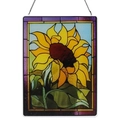 Colorful sunflower stained glass window hanging with metal chain for home decoration - Style 8 (Sunflower)