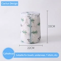 Cylindrical laundry bag with cactus print and fine mesh for bra and underwear 22x33cm - Cactus Cylinder (22*33cm)