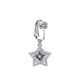 Élégant clip d'oreille étoile argentée avec grand cristal et détails en micro-zircons - Style Étoile Argenté (FBR3102837)