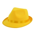 Classic bright yellow felt fedora hat with matching satin ribbon band for stage performance - Jazz Lincoln - Yellow / Size L - Hat Circumference 58cm - Hat Height 11cm