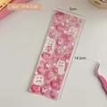 Pink holographic ribbon sticker with cute rabbits and butterflies, size 5x14.5cm - 19# Pink Bubble Series (Loose Leaf)