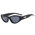 Occhiali da sole cat-eye neri da donna con dettaglio stella argentata sulle aste - Montatura Nera Lenti Grigie