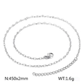 Polished silver stainless steel twist chain necklace with lobster clasp and extension - Steel Color (KN118596-K)