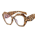 Chic leopard print geometric polygon glasses frame with thick acetate temples - Leopard Frame