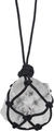 Colgante de cristal de roca natural con collar de cordón de red negra tejido a mano - Cristal de roca