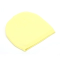 Detailed close-up of light yellow knit beanie featuring a ribbed cuff and fine texture - Yellow