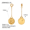 Gold Scorpio zodiac stainless steel chain earrings with reversible engraved pendants - Capricorn Zodiac Gold Long Earring (JDBKN021-10)