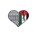 Spilla smaltata a forma di cuore con motivo Keffiyeh e design della bandiera palestinese - Stile del Cuore (QHXZ2127)