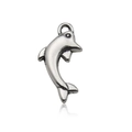 Antique silver dolphin pendant charm in dolphin shape for DIY jewelry making - 1Pc Antique Silver Fish 10x18mm