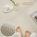 Beige faux linen area rug with thick boucle texture and soft 3D loop pile finish - 60*90cm / Beige