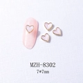 Macro-opname van 7x7mm hartvormige marmeren nageldecoraties met gouden metalen randen - 8302 Gouden Rand Roze Marmer (7*7mm)