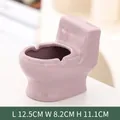 Creative toilet shaped ceramic ashtray in lilac purple finish with glossy glaze - Purple