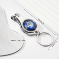 Dettaglio tagliaunghie portachiavi con motivo a lupo e specifiche di misura in argento - Lupo Blu (款式6)