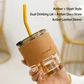 Short Style-Amber-Set (Lid+Straw+Sleeve)