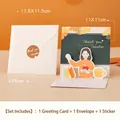 3D Teacher Thank You pop-up card set with orange envelope and cartoon blackboard - Teacher-Student Series - Style C (HK8009)