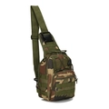 Tactical camouflage canvas chest bag with MOLLE webbing system and adjustable strap - Jungle Camouflage