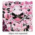 50 autocollants gothiques 3D rose et noir non répétitifs pour coques de téléphone et ordinateurs - 50 Feuilles / Mélange Rose et Noir