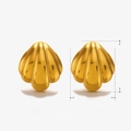 Golden shell-shaped stainless steel stud earrings measuring 2.2cm in height - Shell Shaped Studs