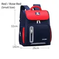 Red and blue cartoon school backpack for kindergarten kids with cute bear pattern - Small (32x26x14cm) / Red