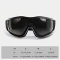 Adjustable black dog goggles with UV protection lenses and size specification guide - S (10.5*4.5cm) / Black Frame Grey Lens