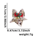 Christmas bow ornament with snowman pattern and golden bells, 3.98 inch size variant - Style P