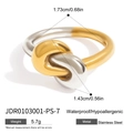 Anello annodato bicolore in acciaio inossidabile oro e argento con dimensioni - Anello a nodo bicolore oro e argento - Taglia 7 (JDR0103001-PS-7)