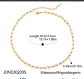 Gouden roestvrijstalen halsketting met afmetingen en waterbestendige details - Eenvoudige Gouden O-Ketting Stijl (JDN0302005)