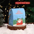 Cartoon Weihnachtsmann-Geschenkbox in Hellblau, Größe 10x12,5x9 cm, aus Papier - 10*12.5*9cm / Hellblau