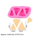 Pink silicone mold for making small and medium sized cheese shaped candles or resin crafts - Four-Cavity Cheese / Pink
