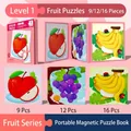 Libro puzzle magnetico frutta con livelli progressivi da 9, 12 e 16 pezzi per bimbi - Livello 1 Frutta [Libro Magnetico 3-in-1] 2 anni+
