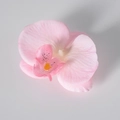 Artificial pink phalaenopsis orchid flower head with realistic petals and yellow center - Silk Light Pink (Small)