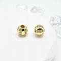 Perle a zucca dorate con micro-pave di zirconi per collane e bracciali fai-da-te - 8mm / Oro