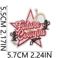 Λεπτομερής όψη του κεντητού αστεριού Future Cowgirl με μοτίβα κάκτου και πιστολιού - W11NZ-12-18