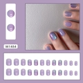 Short aurora lavender press-on nails set with gradient cat-eye finish 24pcs kit - Purple Starry Sky (W1484-Glue Type)