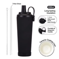 Schwarzer 830ml Edelstahl-Thermobehälter mit Keramikbeschichtung und Magnetgriff - 830ml / Tintenschwarz