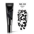 Nail art stamping gel in shade NO.02 Black, 8ml tube with flower pattern sample - Black