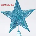 15cm lake blue star tree topper with sparkling sequins and spiral base for Christmas - 15CM / Lake Blue