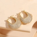 Elegant 14K gold plated water drop earrings with micro-pave cubic zirconia settings - Gold U-Shape Pave Zircon