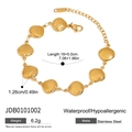 Bracciale a maglie con conchiglie in acciaio inossidabile placcato oro 18K da donna - Bracciale di Conchiglie JDB0101002